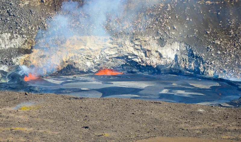 The lava lake in Halema'uma'u Crater.