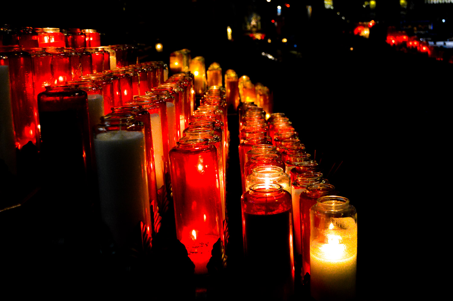 Votive candles.