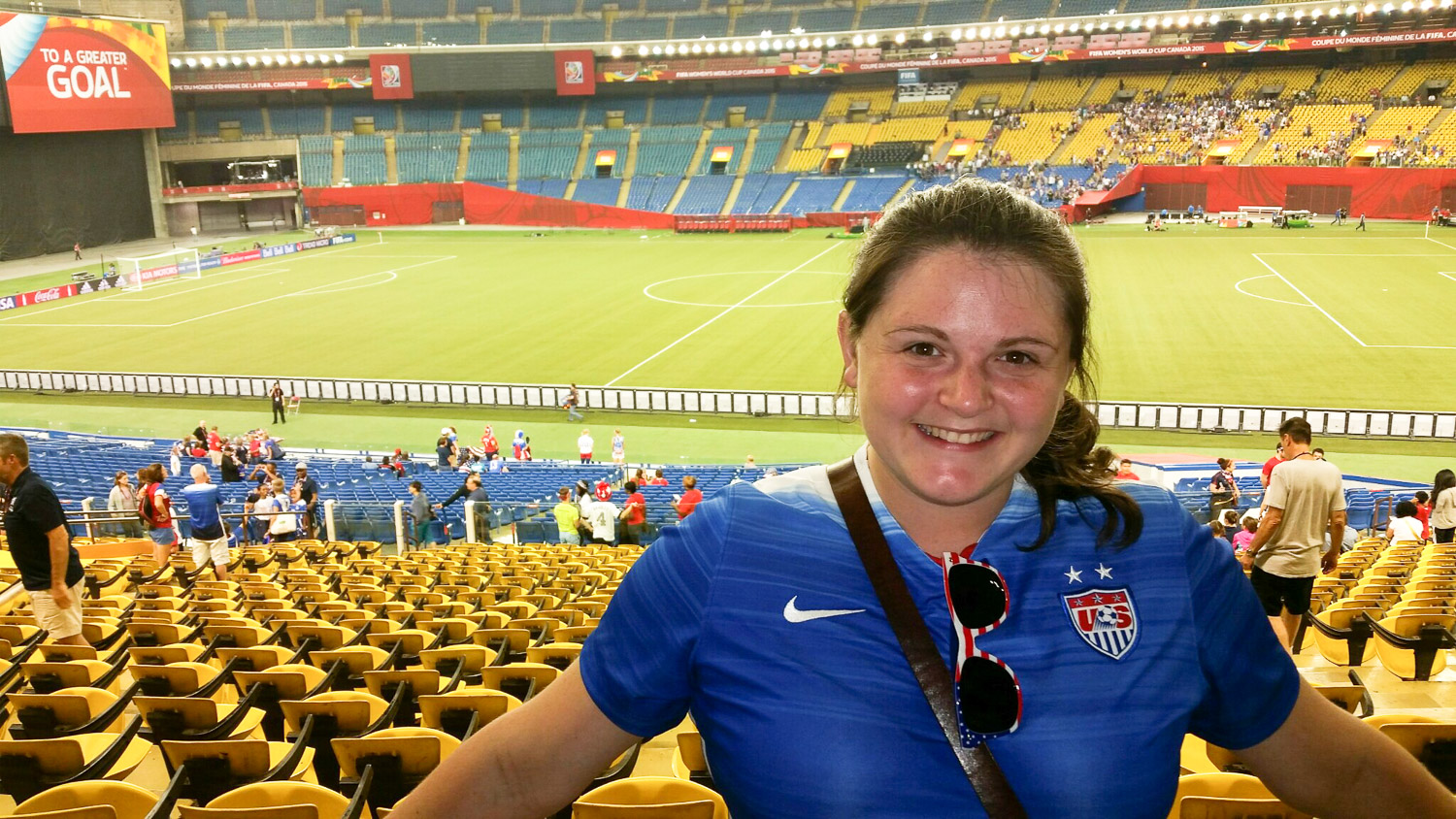 The euphoria of being at the game. The stadium emptied, but I was too hyped to leave.
