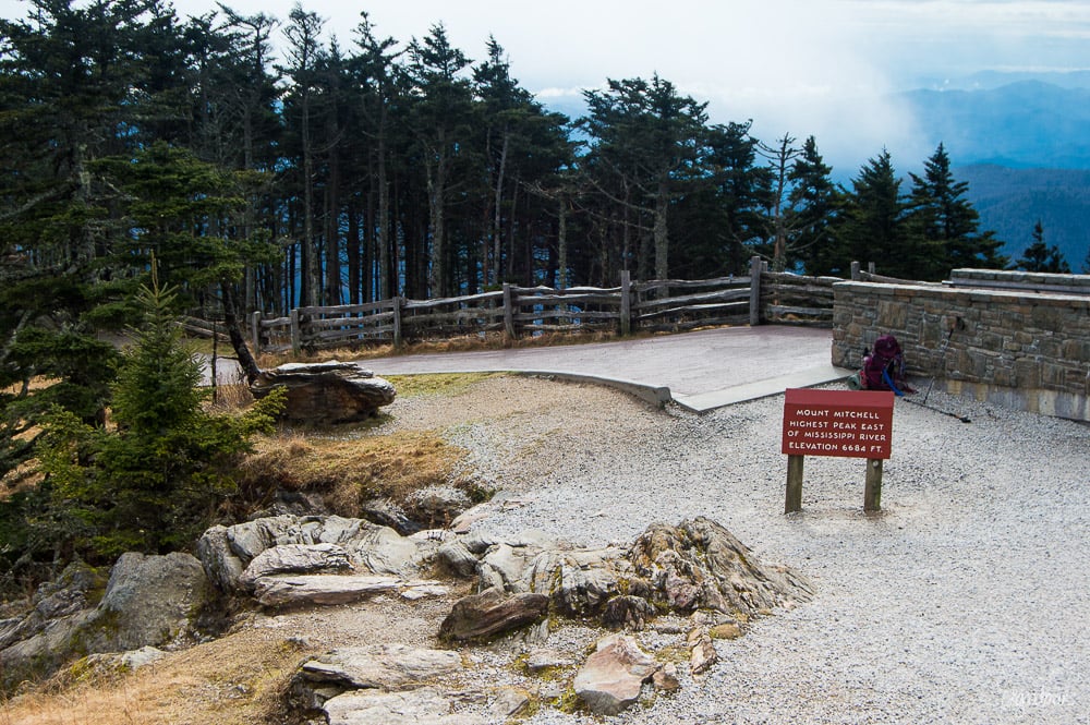 From the Mt. Mitchell overlook. See? The sign right there tells you how high the summit is.