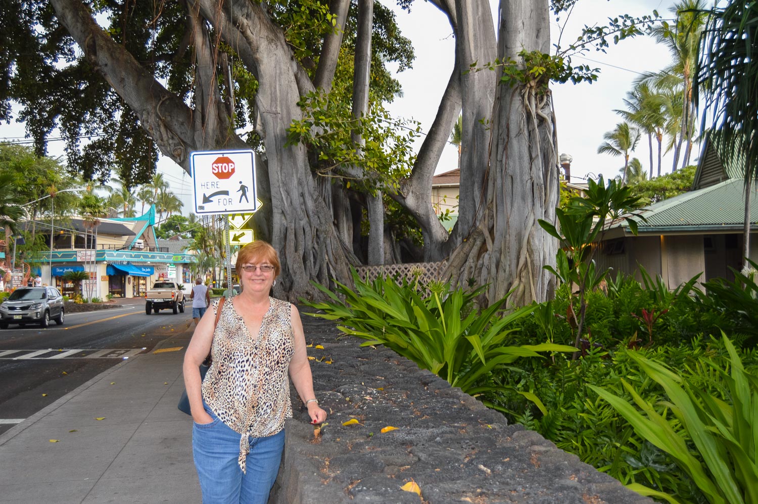 I conned Mom into posing near the Ironman Kona finish line. Thanks Mom!