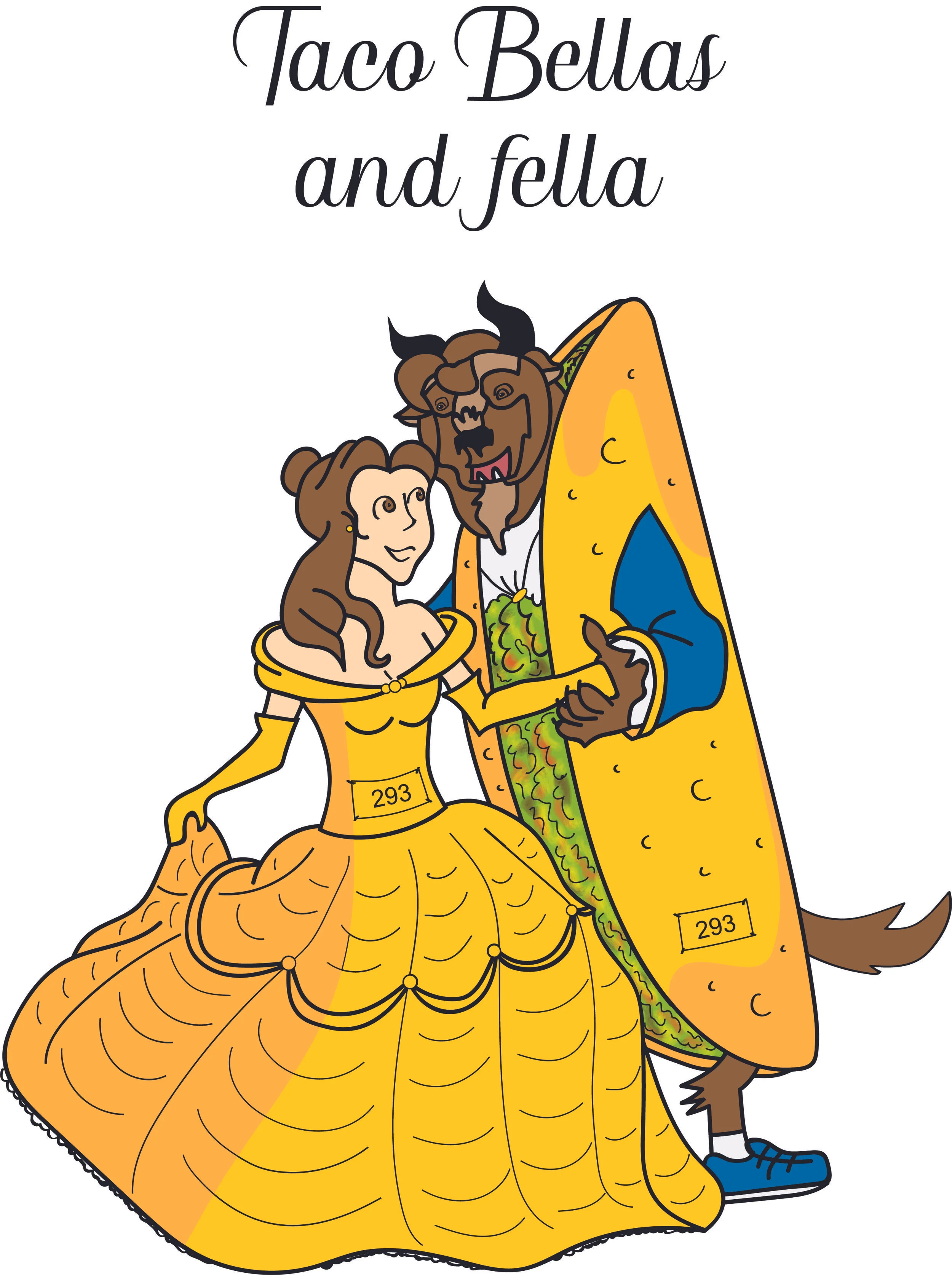 I made our Taco Bellas and Fella logo! We printed it a couple posters and taped them to our van and we had a few magnets that we used for “tags” on other Tuna teams along with lots of hilarious taco memes.