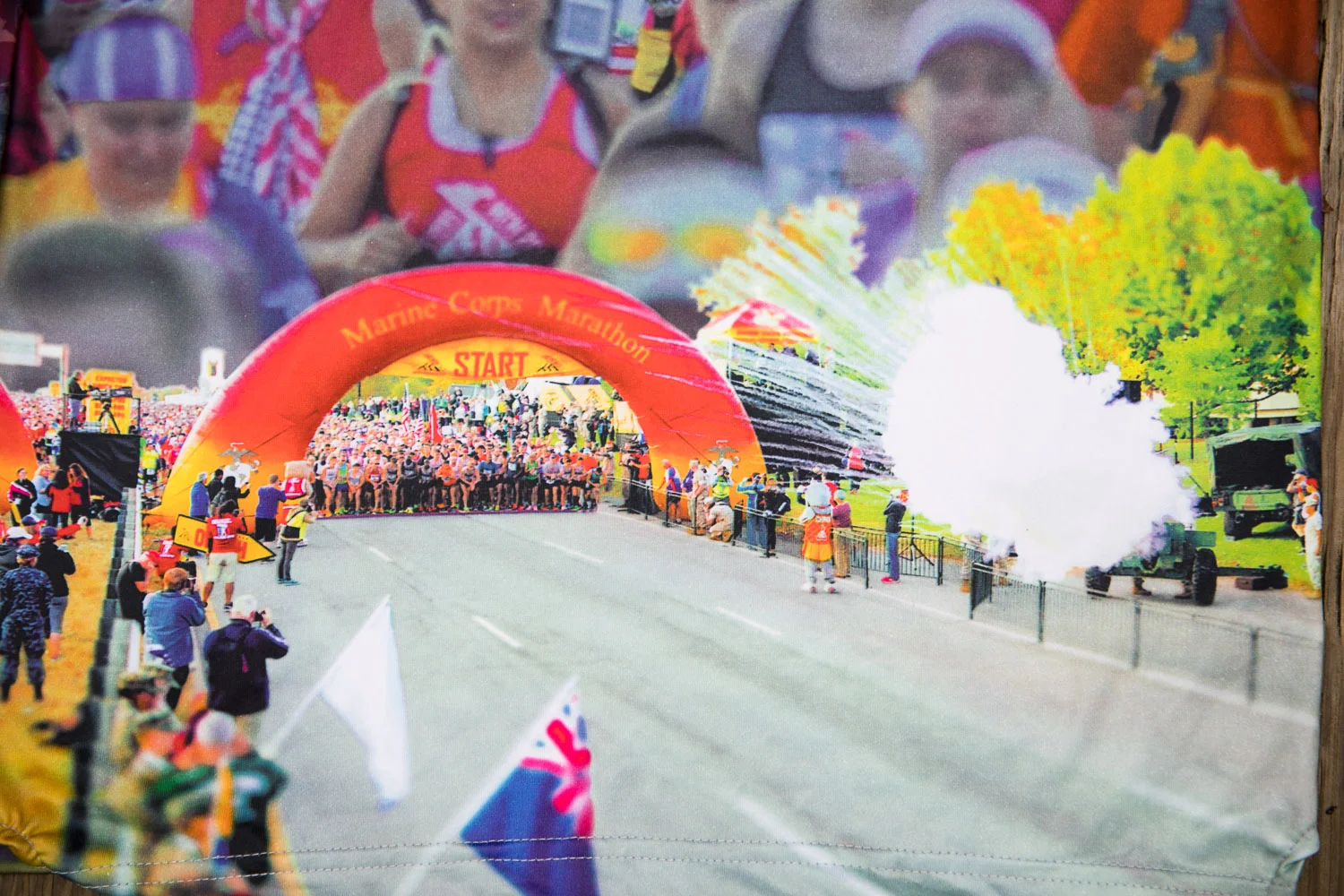 Everyone always asks what the big white blob is. Supposedly that’s the Howitzer cannon going off to mark the start of the race. (No, I didn’t see or hear the cannon blast at the start. More on that later.)