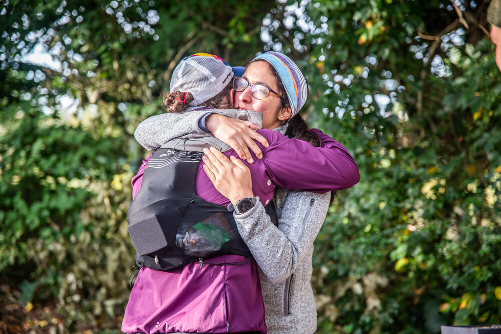  Hug with Magdalena ❤️ (Photo credit: Appalachian Exposures, race photographer) 