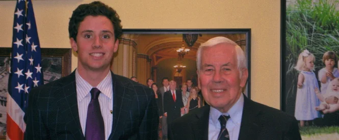 -Peter Ferrari with US Senator, and Beta, the late Richard Lugar, Denison '54