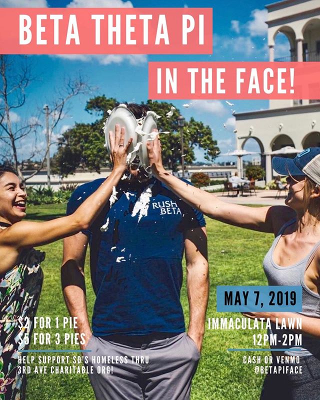 Come out and support the Alpha Epsilon Pledge Class in their philanthropy event TOMORROW during dead hours. 12-2 at the Immaculata Lawn! All proceeds go toward T.A.C.O., a local org helping support the SD homeless community.