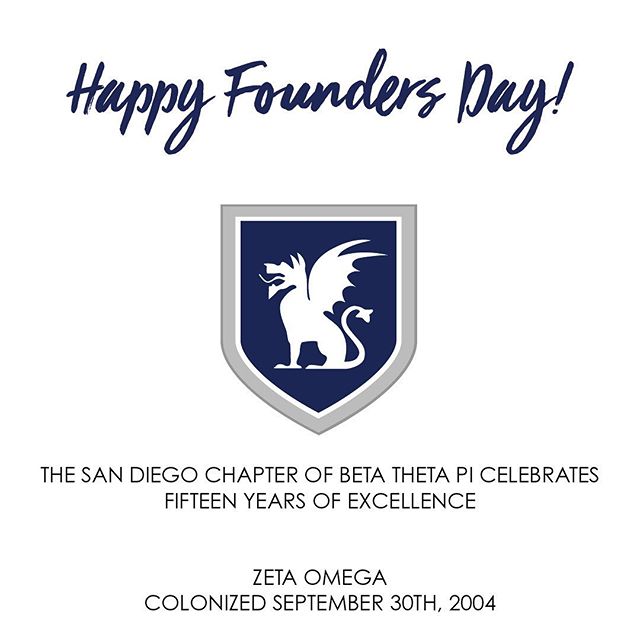On this day we look back to recognize the great men who colonized this amazing fraternity at the University of San Diego. Happy Founders Day!