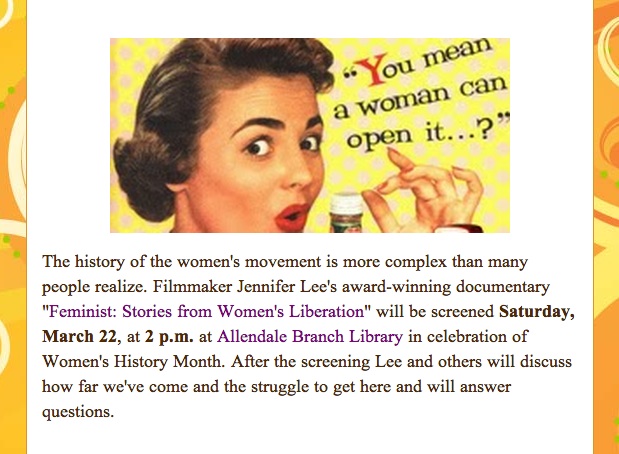 Ann Erdman's blog post on the Allendale Branch Library Screening