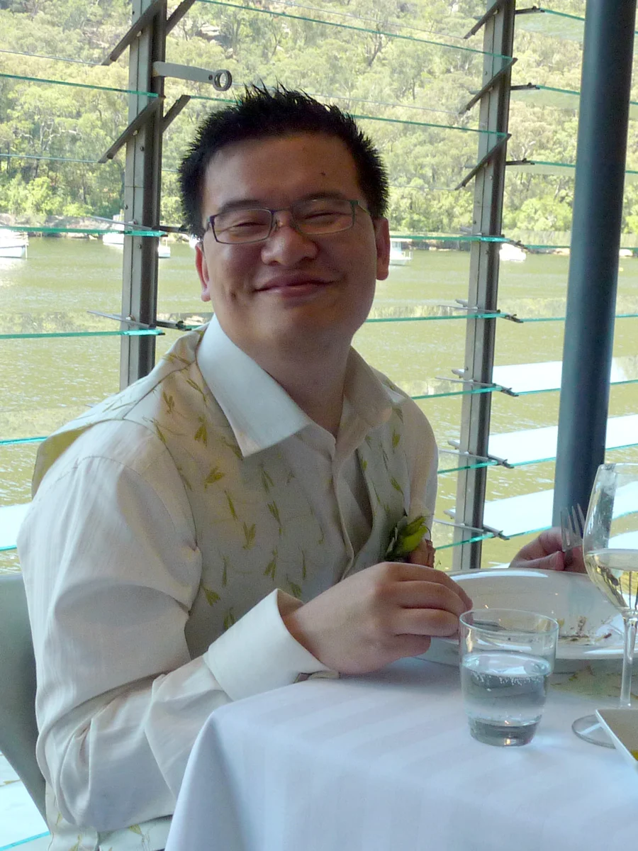 Husband Geoff enjoys his tempura oysters with vichyssoise