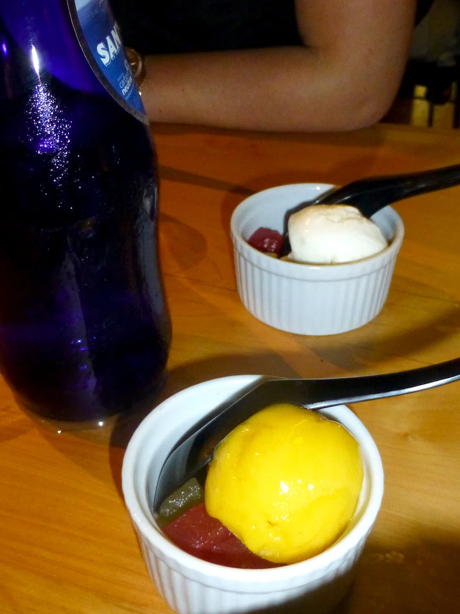 Sorbet and melon salad