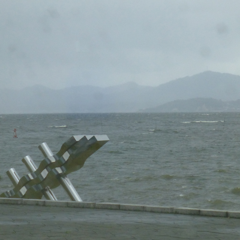 Lake Shinji in the rain