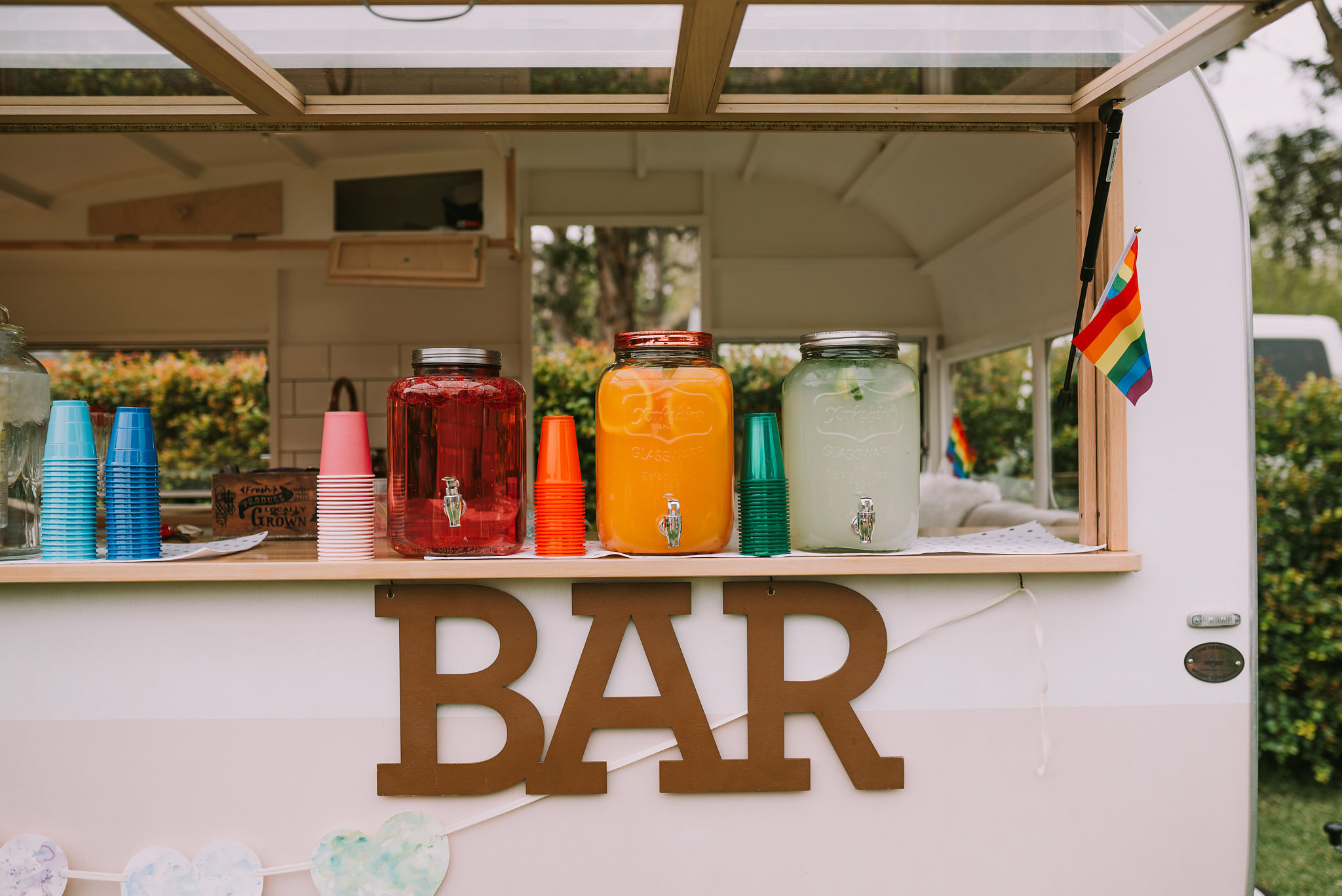 A full spectrum of refreshments were available at the My Little Peony Caravan Bar. Photo by Angus Porter Photography
