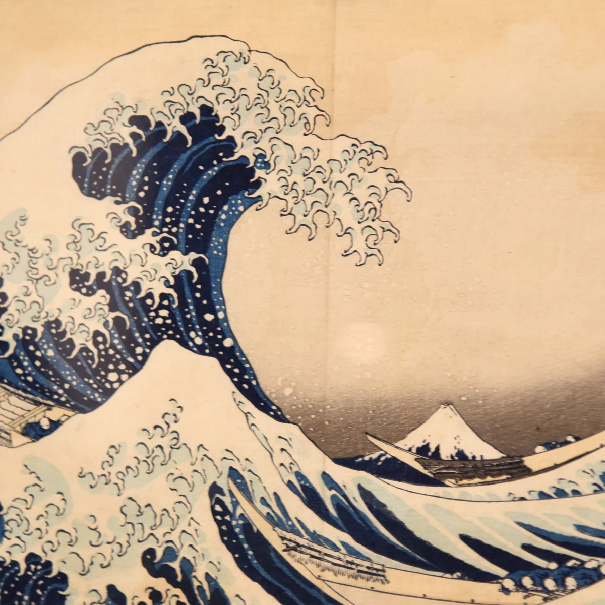 Two versions of the Great Wave were on display side by side, a wonderful opportunity to play spot the difference between impressions of the woodblock. 