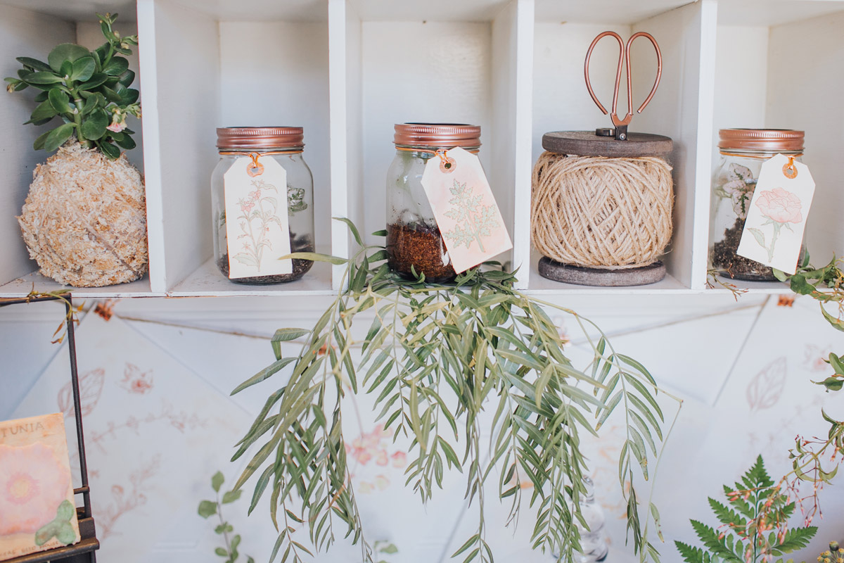Hand drawn gift tags made the perfect finishing touch to the take home gifts of botanical jars