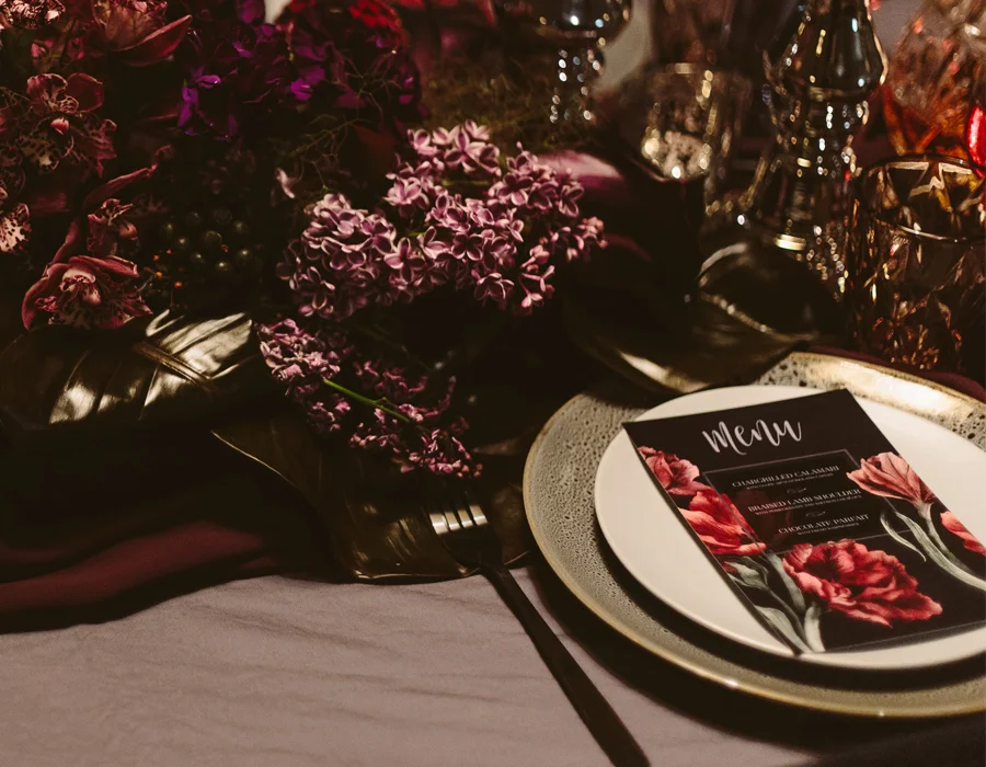 Noir Floral Menu