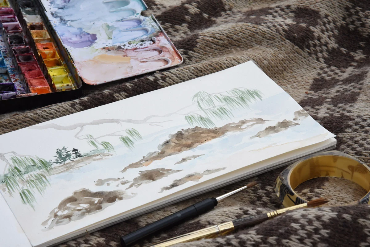 Watercolour sketching at Town Beach, Port Macquarie 