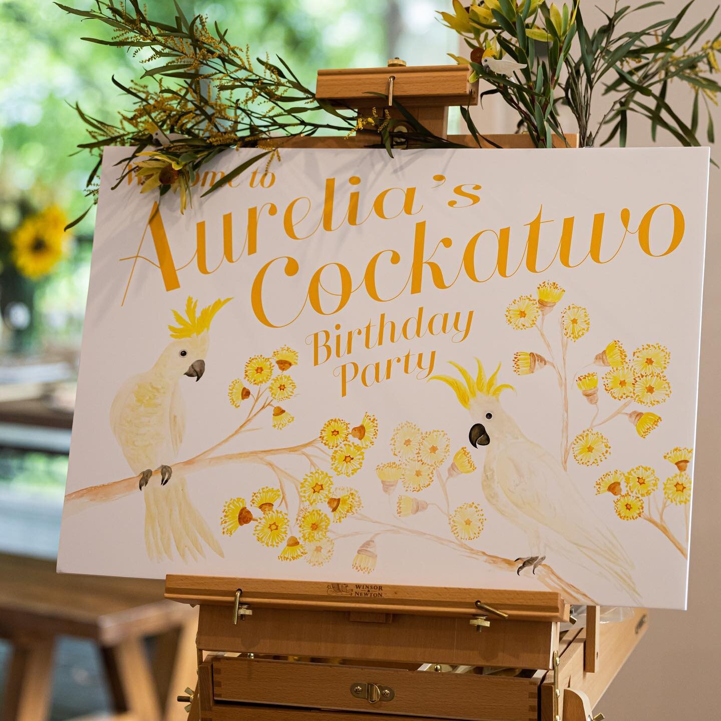 Here is the welcome sign I made for my daughters second birthday - A &ldquo;Cockatwo&rdquo; theme. Celebrating her love of birds, interest in cockatoos and her cheeky sunshine spirit. I loved creating this party for her, painting cockatoos and baking
