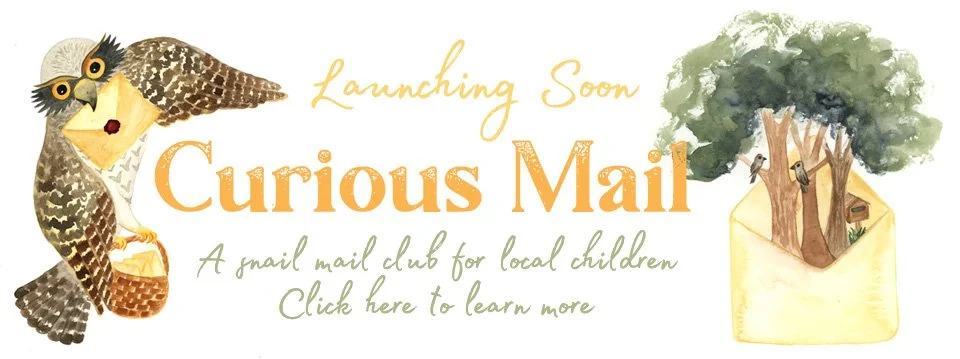 Curious Mail - a snail mail club for local children. Click to learn more.