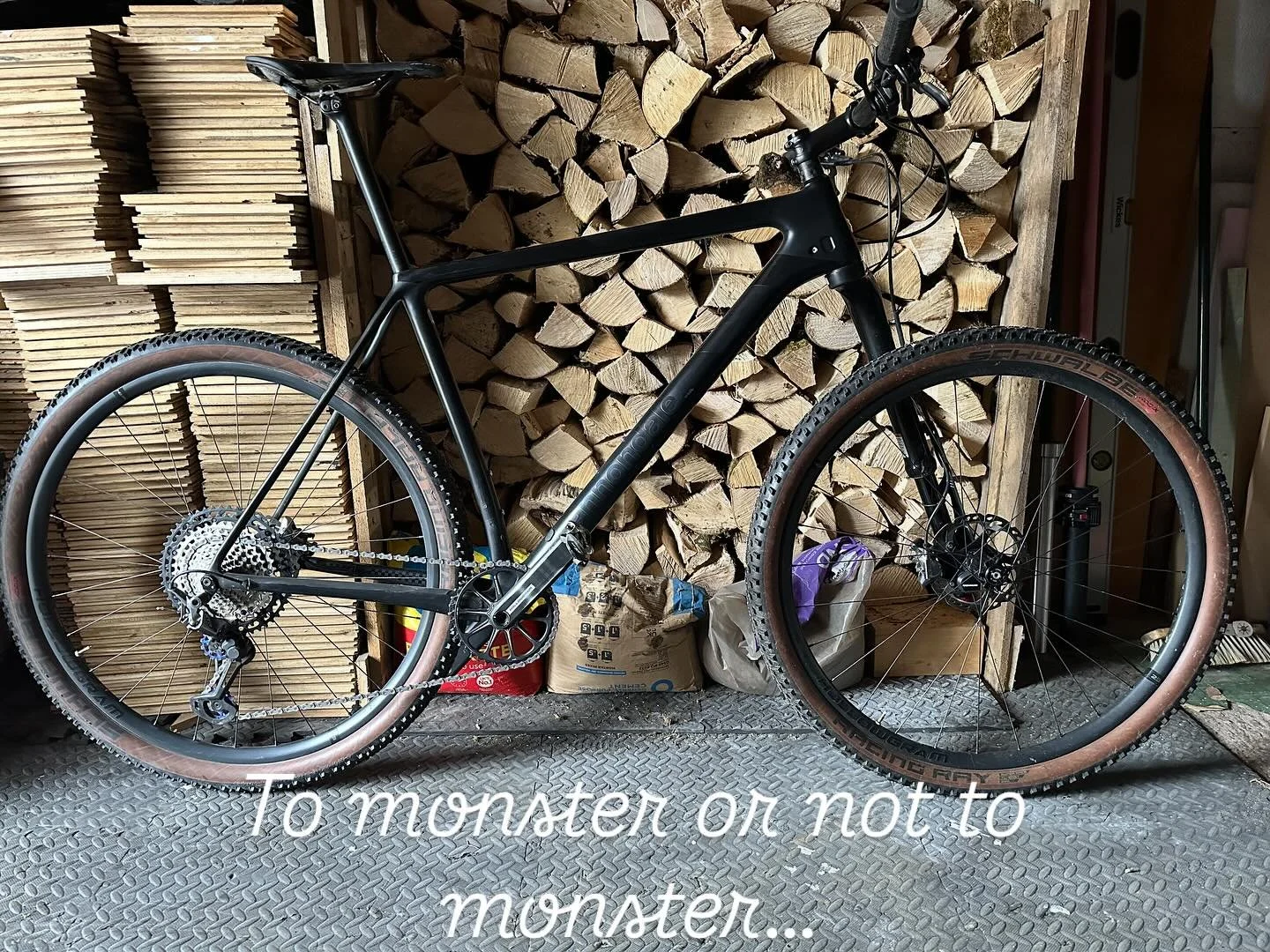 To monster cross or not, that is the question&hellip;

#monstercross #mtb #cannondale #mountainbike #cyclocross #bicycle #flatbar #dropbar #monster #fsi #gravel #monstergravel