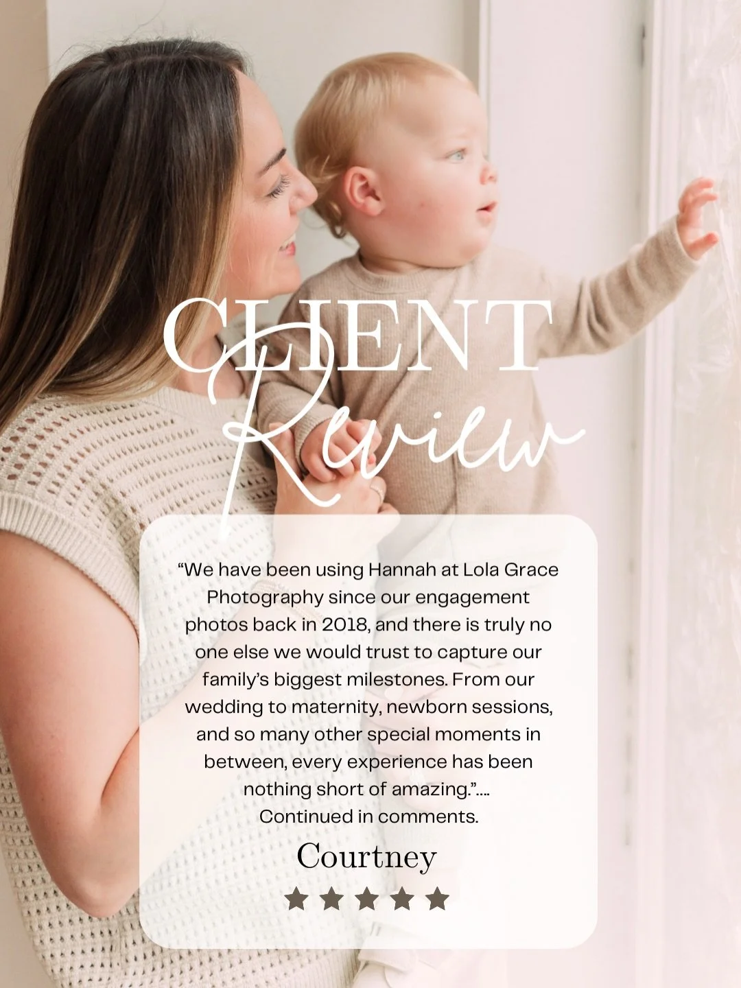 These two reviews came in the last 24-hours and I am not sure if there is anything more motivating to start the new year! Books are open for 2026-2027, send me a message ✨

&ldquo;We have been using Hannah at Lola Grace Photography since our engageme