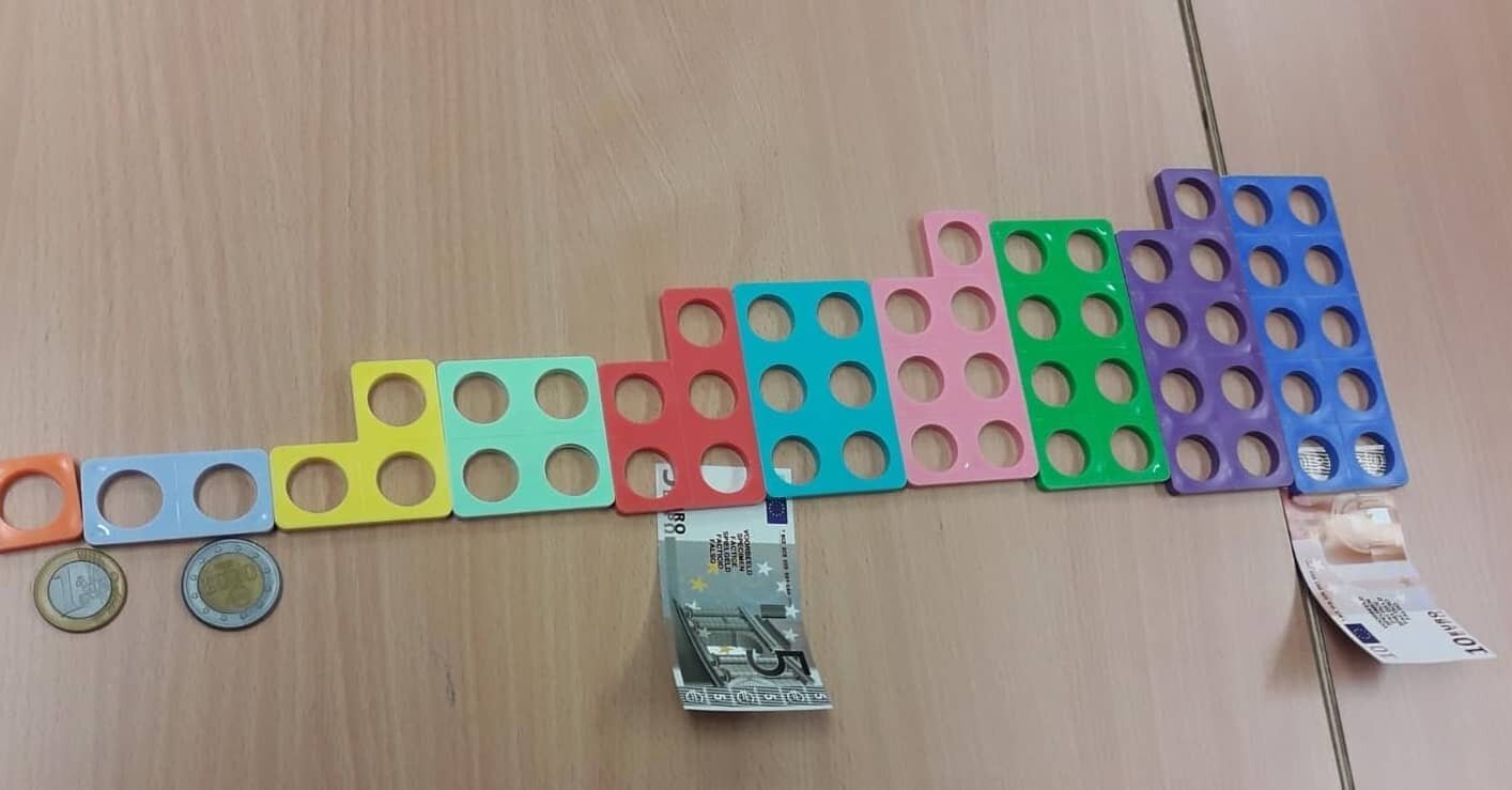 This week some of the School Leavers were counting their money using Numicon to help see how much they had. They matched the coin or note to the Numicon. Some people were very rich
