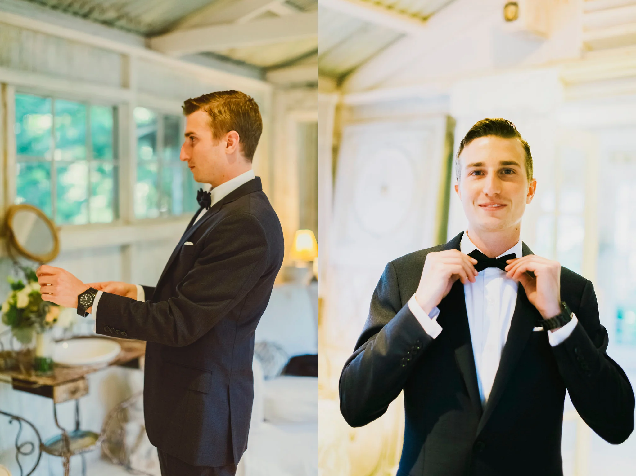 groom getting ready at stunning haiku mill maui hawaii