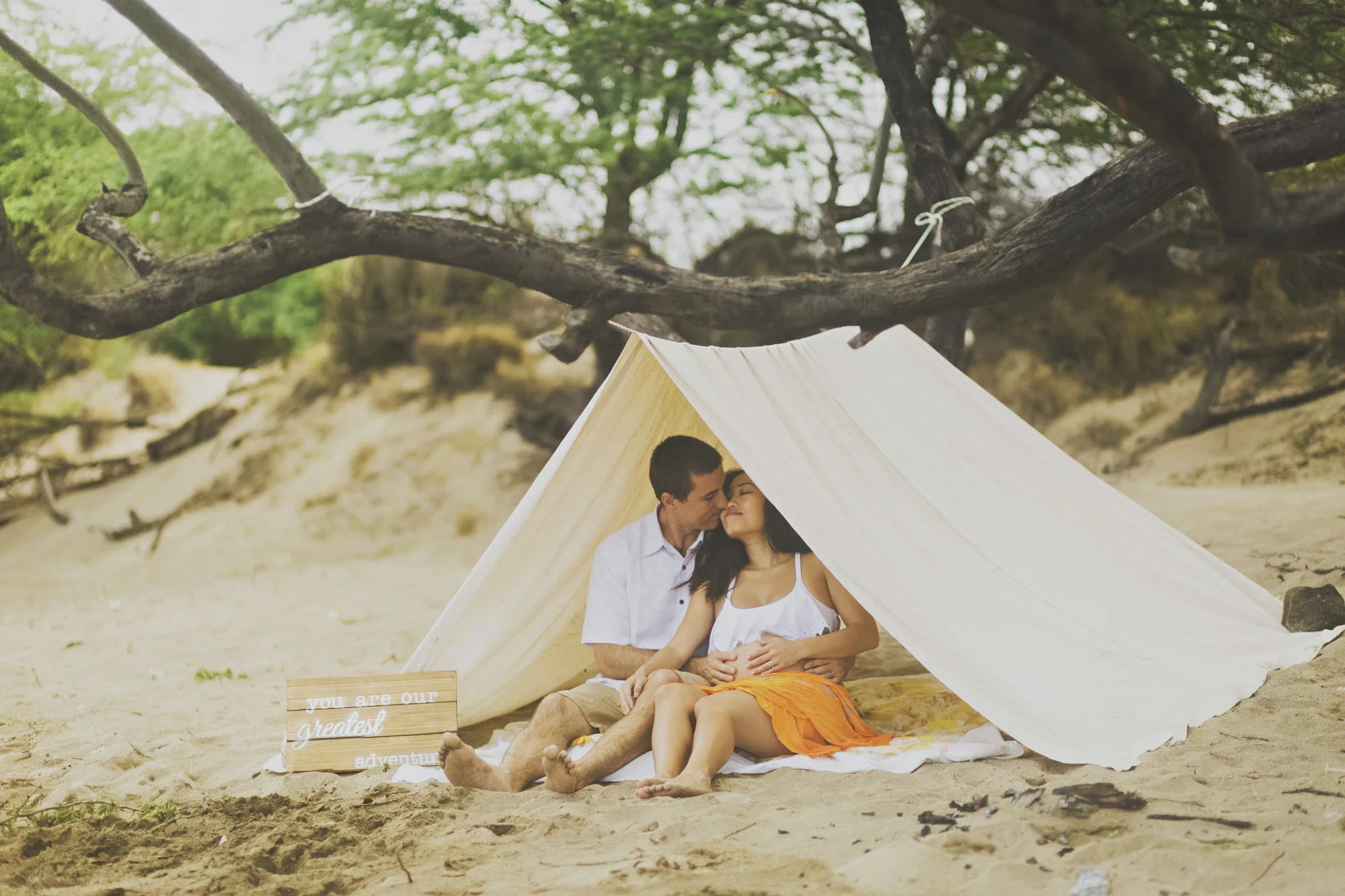 Camping-Themed Maui Maternity at Baby Beach {You Are Our Greatest Adventure}