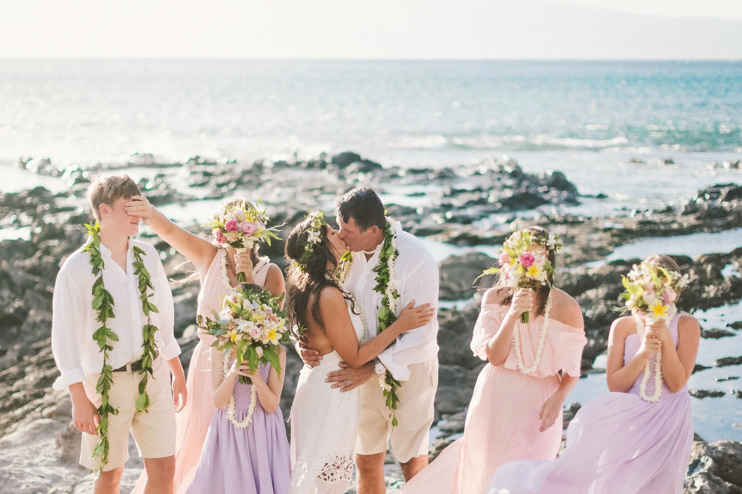 Summerly + Stephen { Beautiful and Intimate Pastel Maui beach wedding at Napili Bay Kapalua }