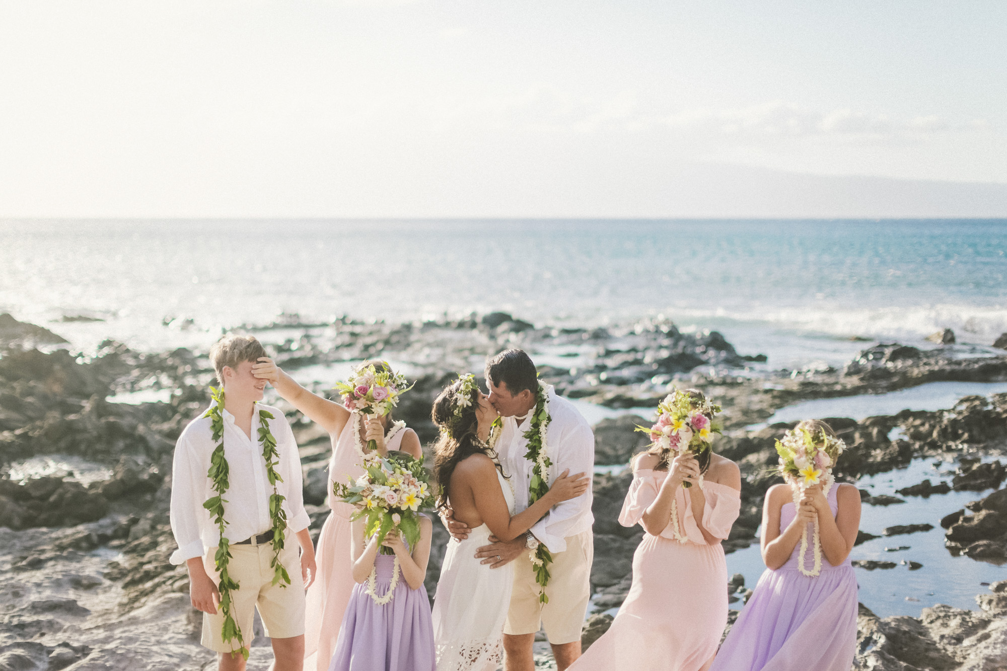 first kiss maui beach wedding at napili bay kapalua