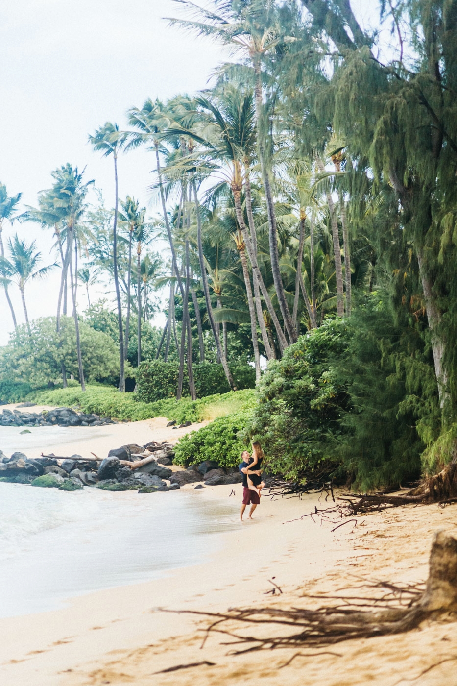 palm trees and beach she said yes