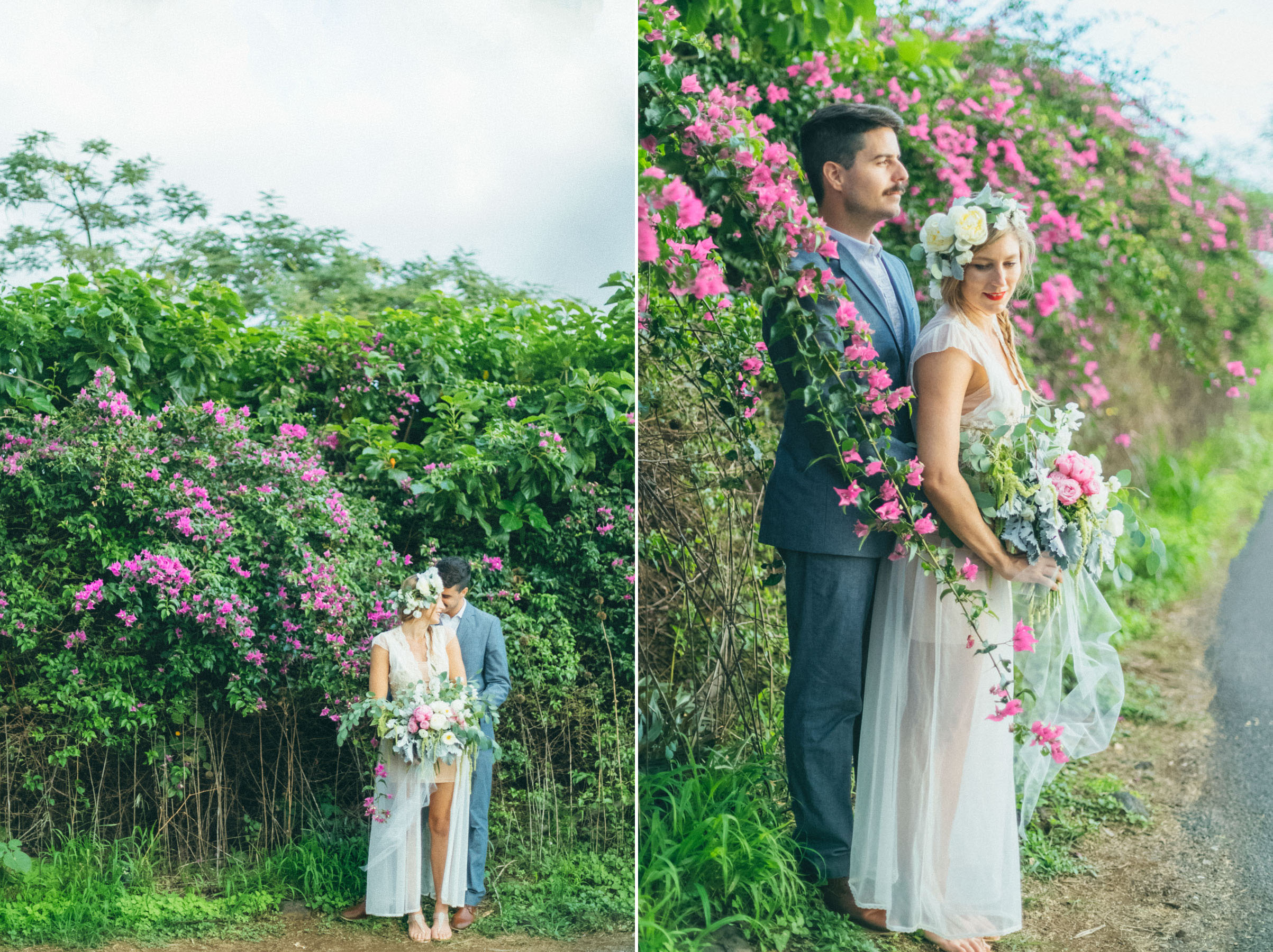 lovely maui love beach wedding session, lovely pink floral design