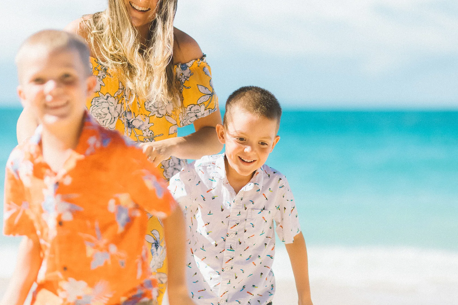 Maui babe Bianca Bishop and her two boys