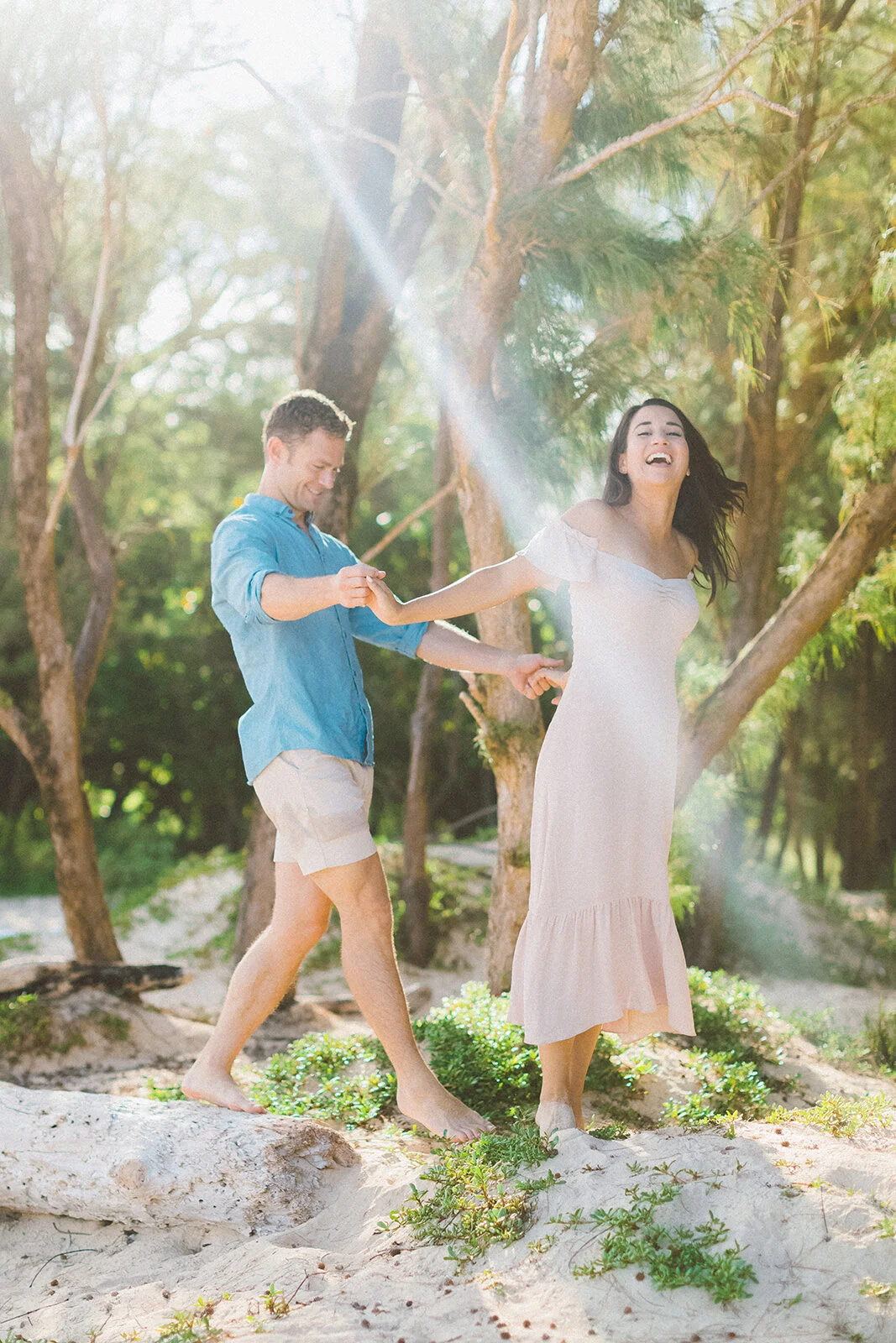 Brina + Tom { adventurous fun beach engagement session in Maui northshore, baldwin beach}