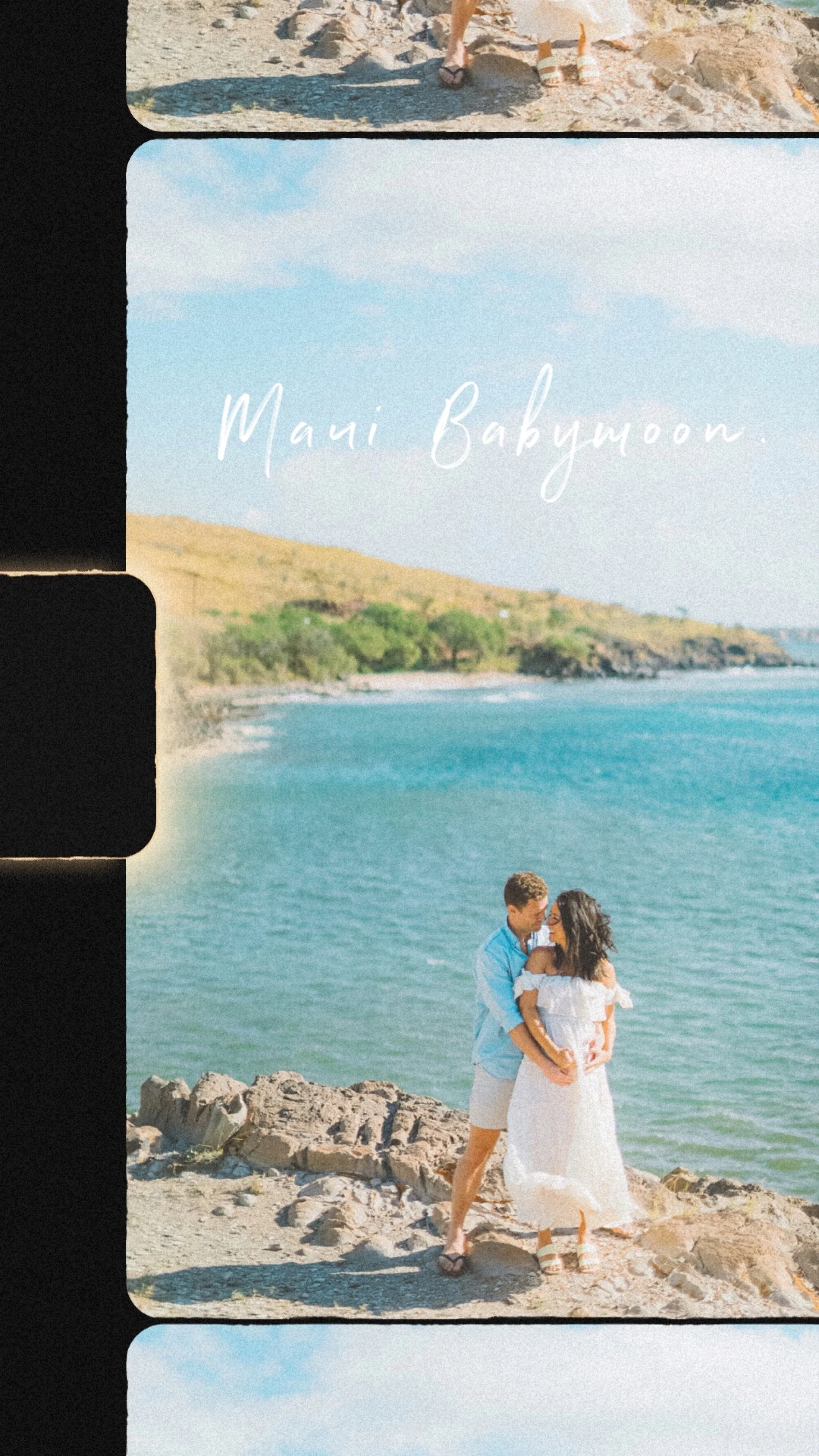 Dreamy Maui Beach Babymoon portrait Session for a baby on the way.
