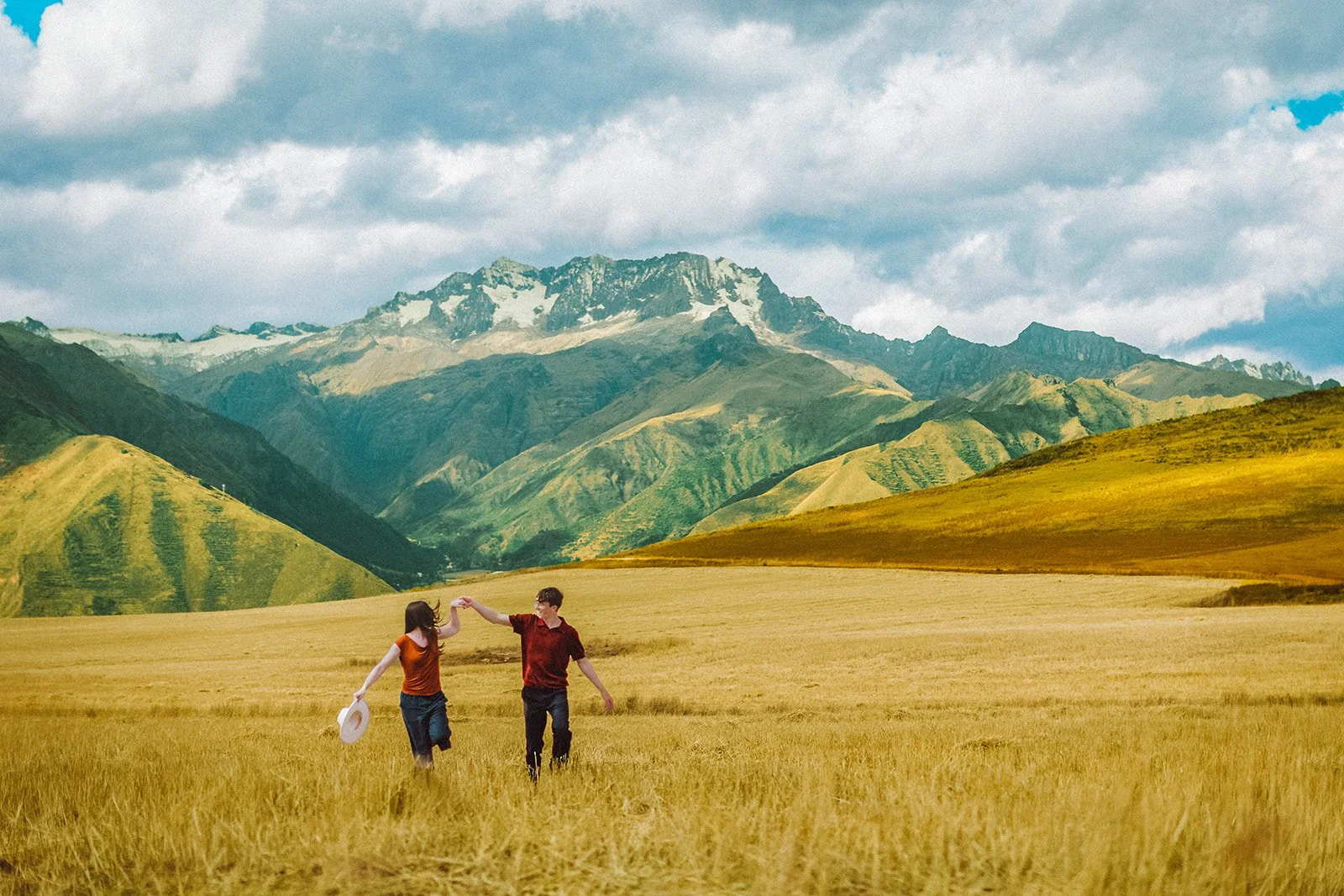  A colorful Ollantaytambo engagement session followed by alpacas at Mountain View Maras in the Sacred Valley, Peru