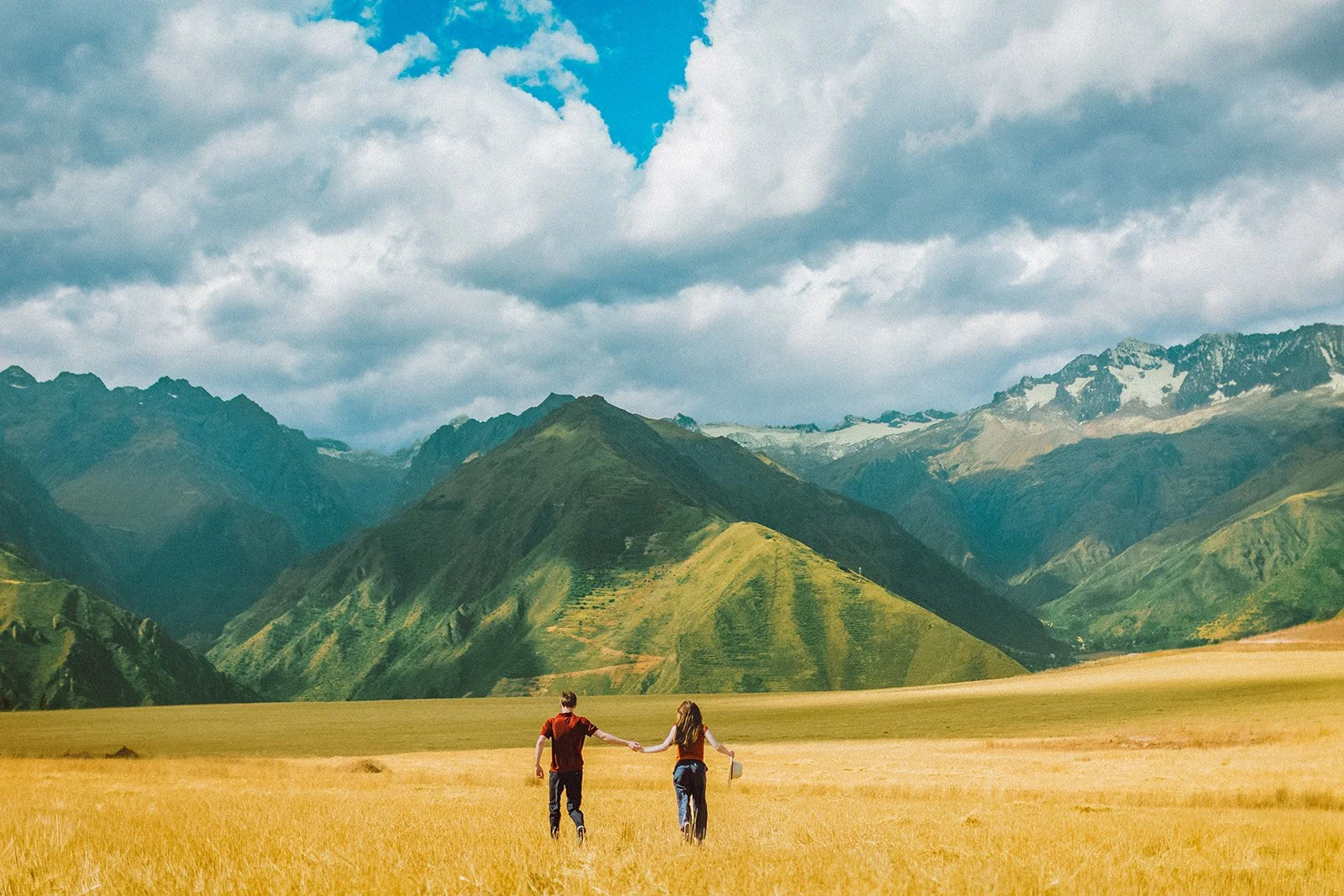  A colorful Ollantaytambo engagement session followed by alpacas at Mountain View Maras in the Sacred Valley, Peru