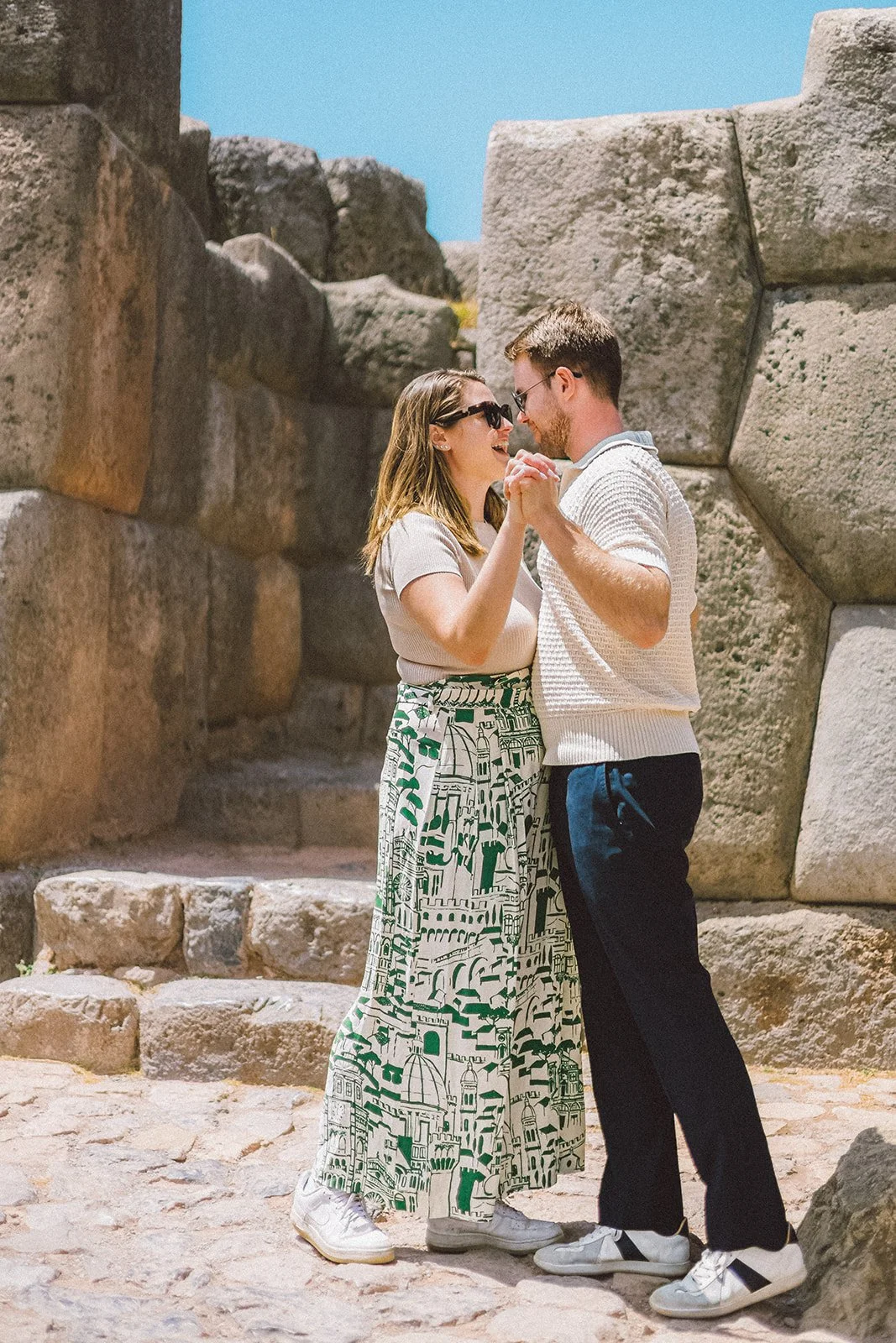 A Coffee Date Turned Cusco Adventure: Couples Photoshoot in San Blas &amp; Sacsayhuamán