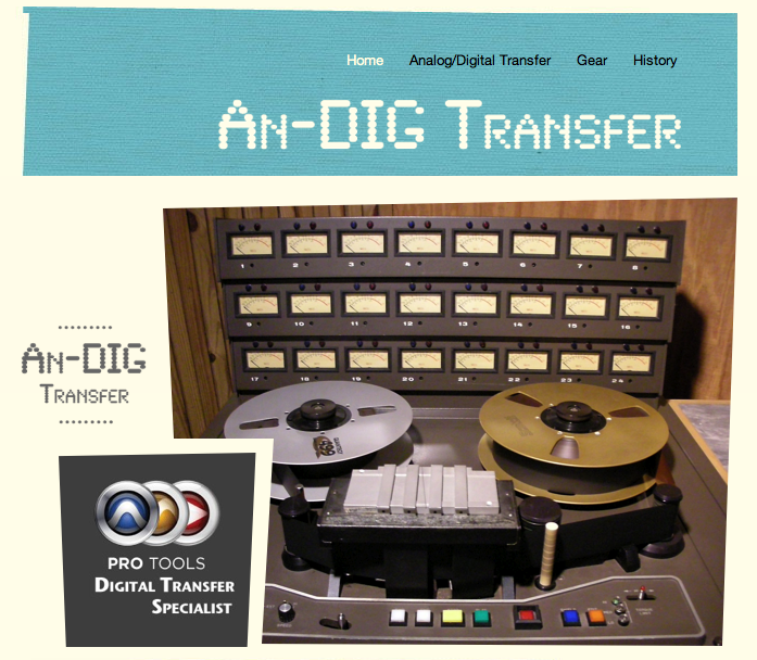 Analog to digital transfers archiving and re-mixing analog tape.