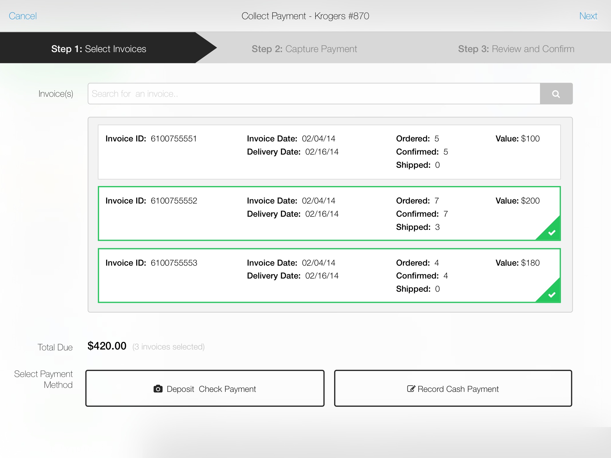 Choose Invoices