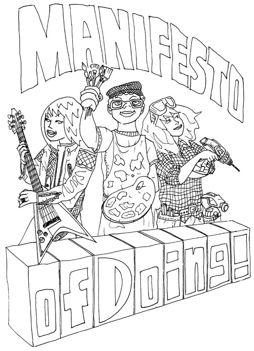 "Manifesto of Doing" line art