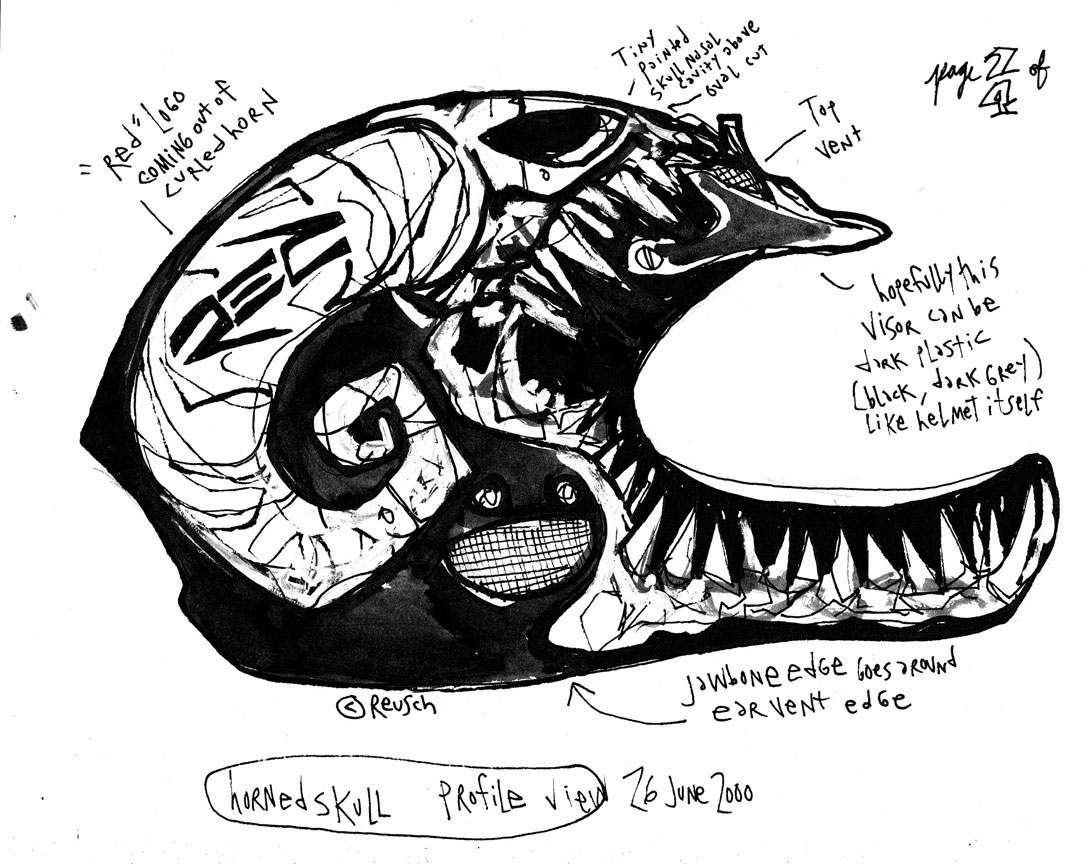 MT-1 helmet profile sketch, 2000