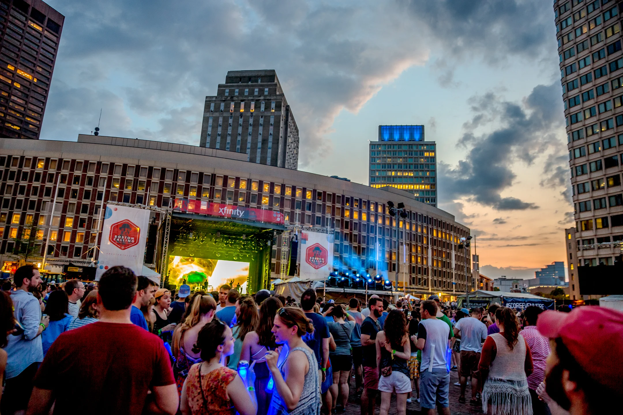 Photo by Mike Diskin of the City Hall Plaza atmosphere on Sunday