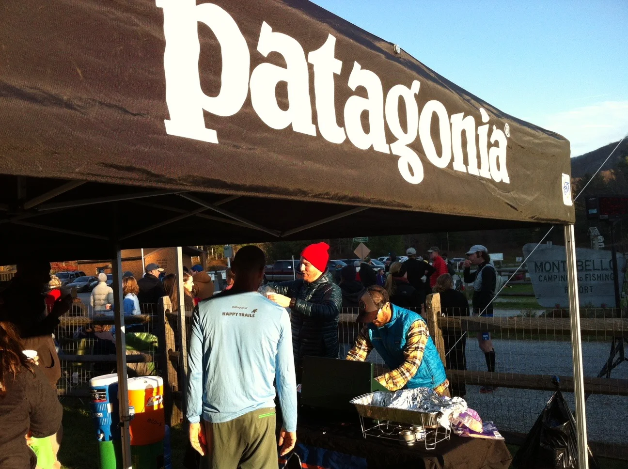 George and Mark feed hungry runners... perhaps 400 quesadillas alone were prepared within feet of the finish line.