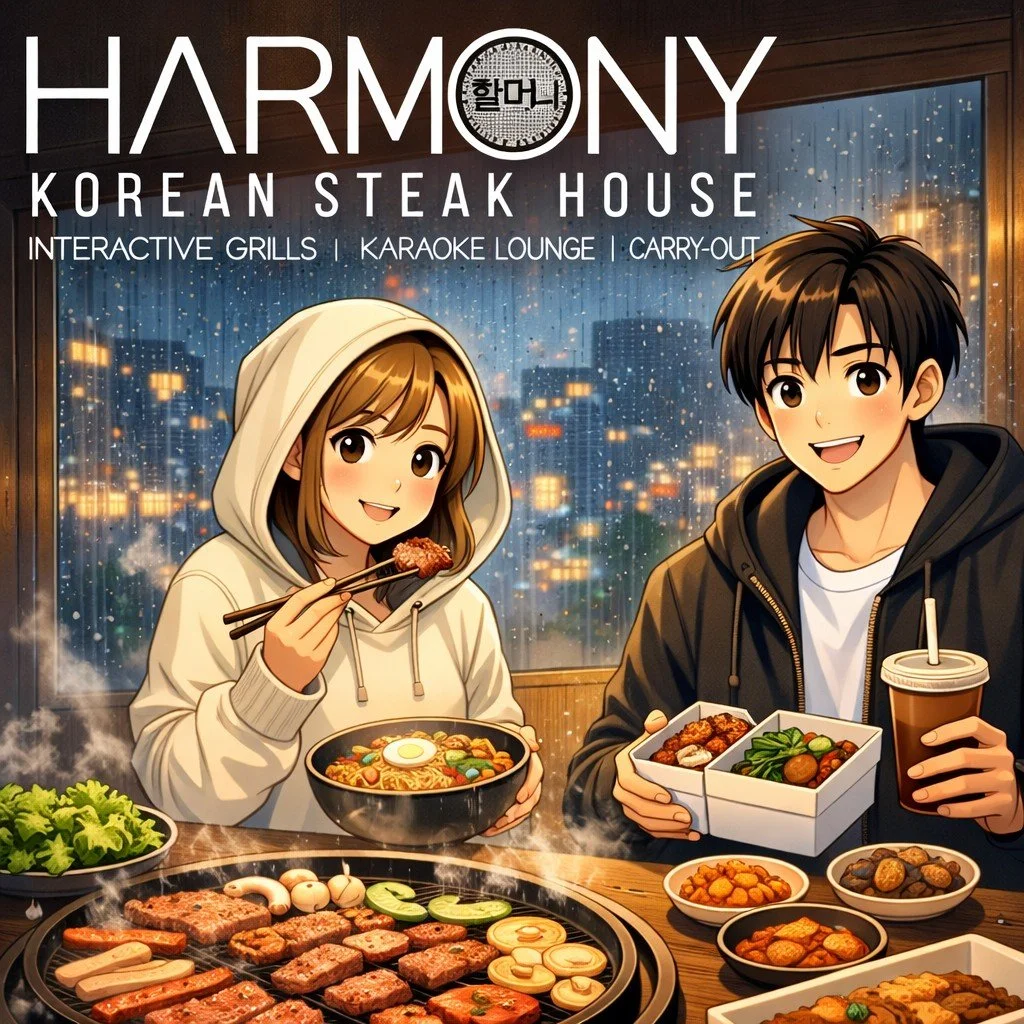 Rainy day plans = cozy Korean BBQ comfort ☔🔥

Whether you&rsquo;re braving the weather or staying in and staying dry, Harmony Korean Steakhouse has you covered. Join us for dinner around the grill or beat the rain and enjoy your favorites from the c