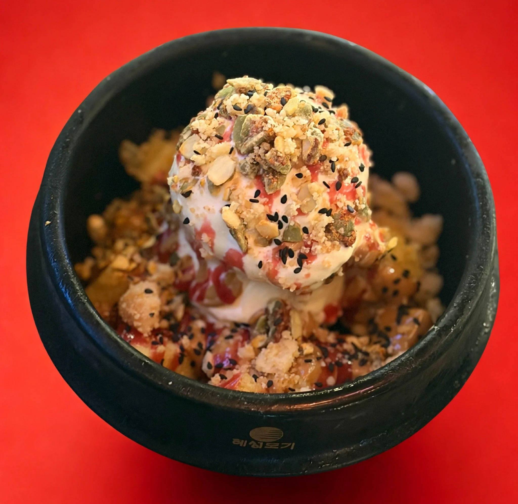 Dinner just got a little sweeter at Harmony 🔥🍨

Introducing our NEW Mochi Cake Sundae&mdash;a warm, house-baked mochi cake topped with creamy vanilla ice cream, shortbread cookie crumble, Korean candied pepitas, caramel + raspberry sauces, and fini