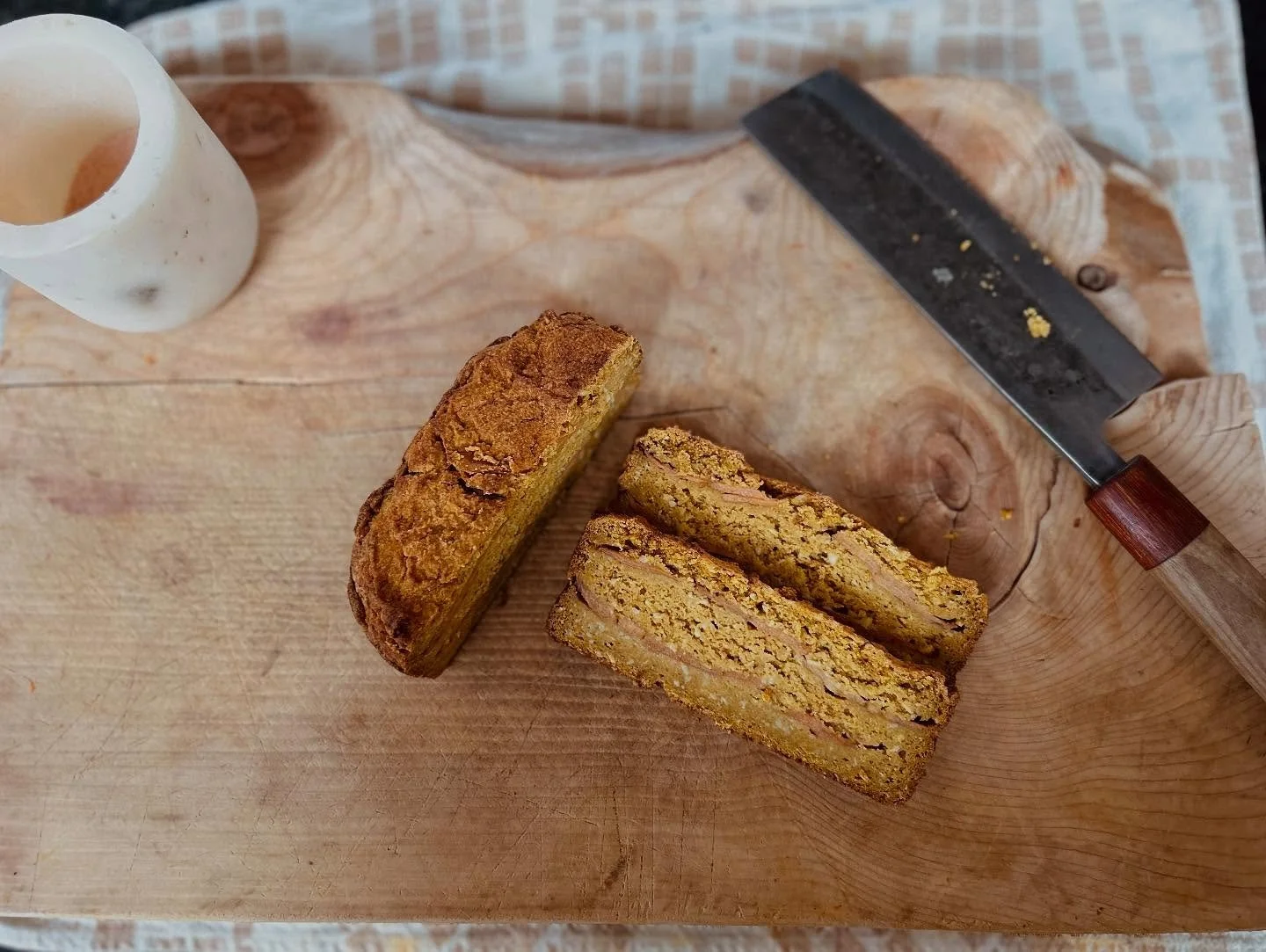 I&rsquo;ve been working on these sweet bread recipes for a while (with our limited ingredients due to allergies) and this one came out soooo good! Sprouted millet and quinoa pumpkin spice bread layered with persimmons, shredded coconut and sweetened 