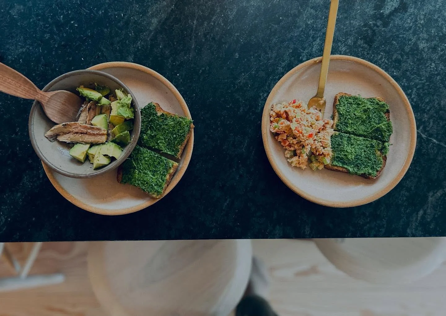 First day of spring breakfast of dandelion green pesto on toast 🌱 #spring #eatwiththeseasons