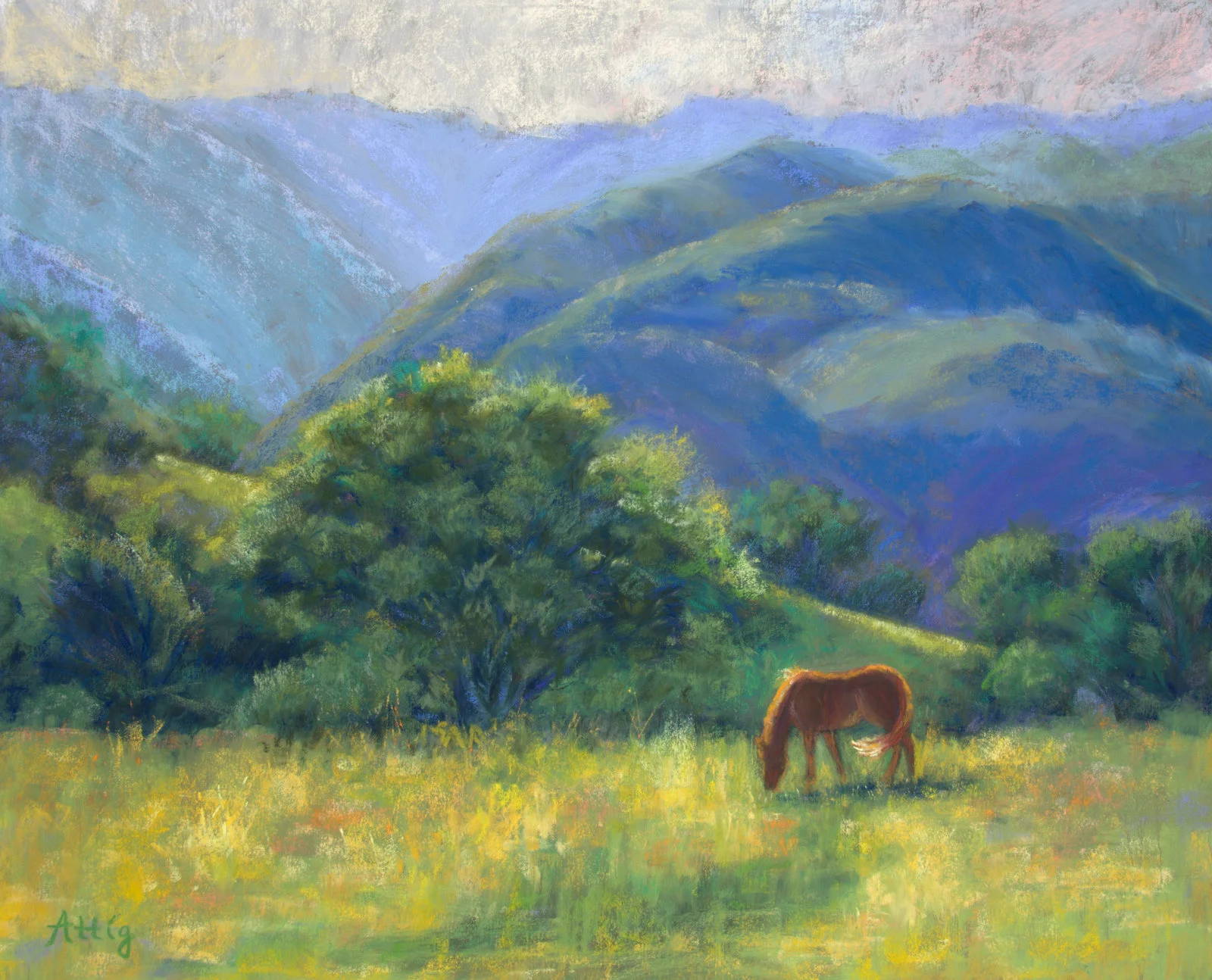 Grazing by the Still Mountains