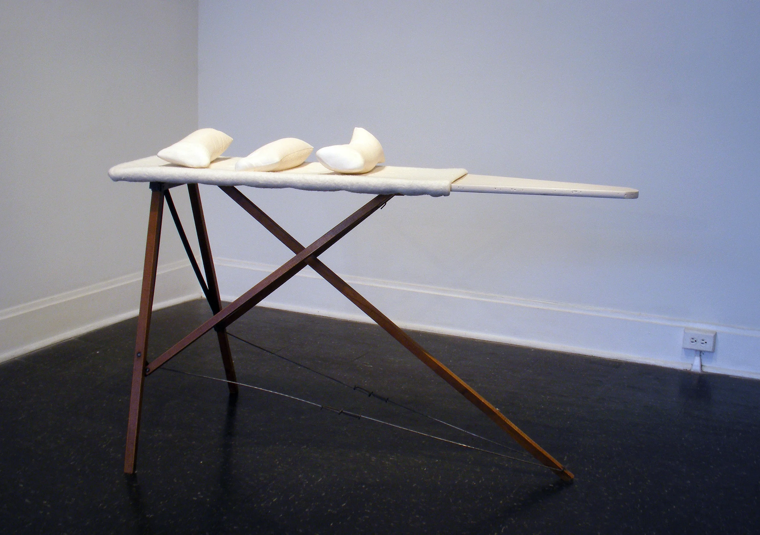 Many Things Conspired to Tell Me the Whole Story 2016 plaster, oil paint, cotton batting, ironing board