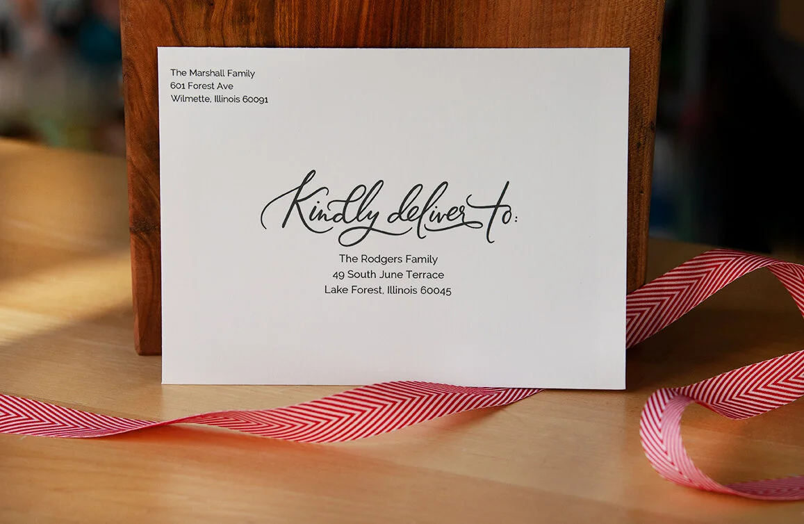  Recipient Address Imprinting, Holiday Cards, Envelopes, Christmas Cards, Return Address, Embossing, Photo Holiday Cards, Images, Photographers, Glenview, Illinois, Chicago, Wilmette, Winnetka, Kenilworth, Glencoe, Highland Park, Evanston, Lake Fores